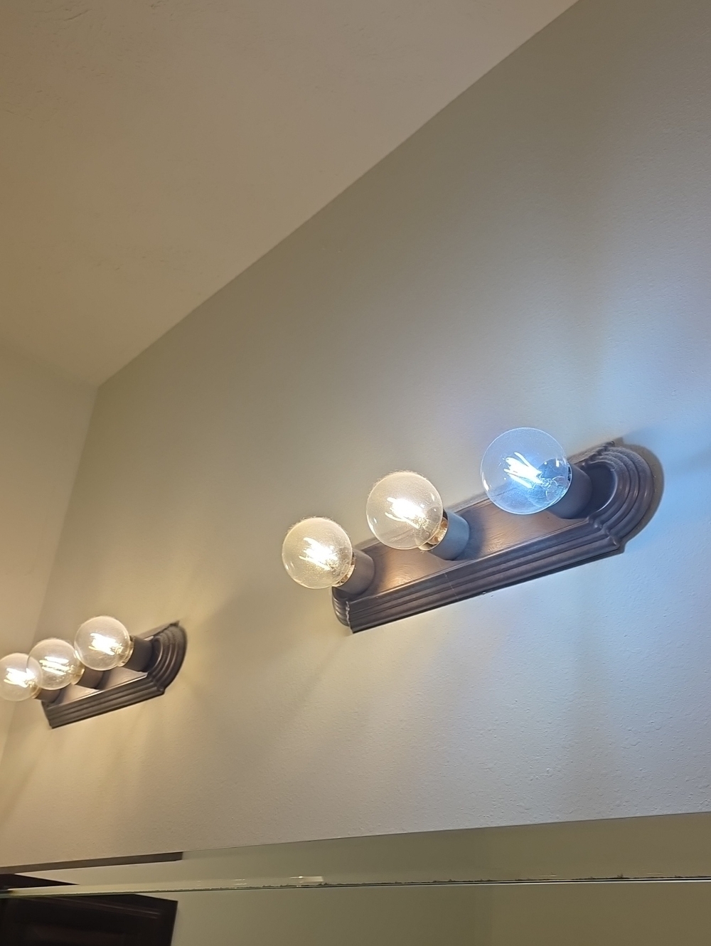 Rustic 3-Light Vanity Backplate Pair